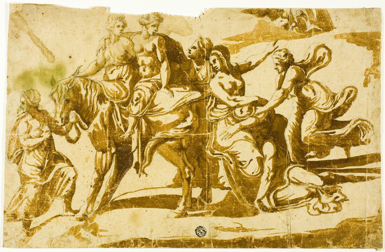 Vlucht van Celia door Polidoro da Caravaggio