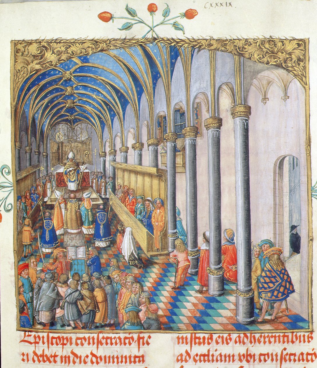 Wijding van de bisschop, uit het Pontificale van bisschop Erasmus Ciolek door Polish School