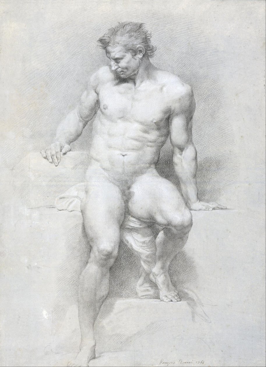 Academisch Naakt door Pompeo Girolamo Batoni