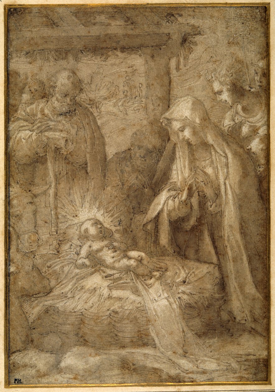 De Aanbidding van de Herders door Pompeo (fl.1569 71) (attr. to) Cesura