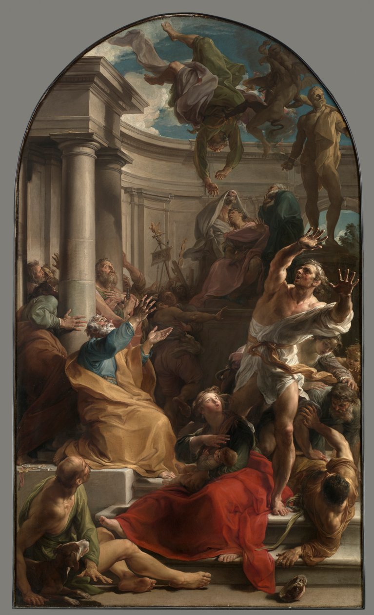 De val van Simon Magus, ca. 1745-1750 door Pompeo Batoni