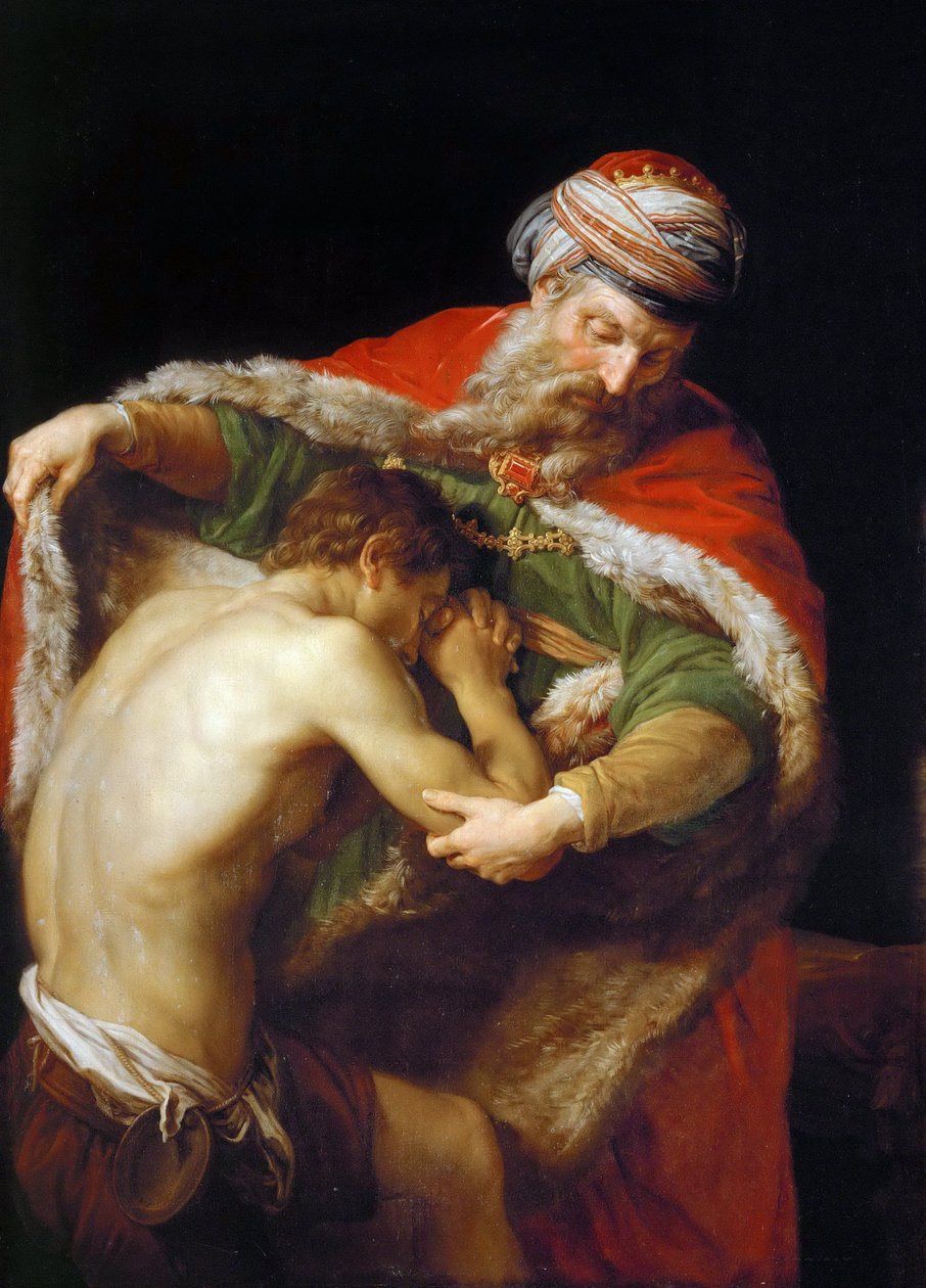 De parabel van de verloren zoon door Pompeo Girolamo Batoni