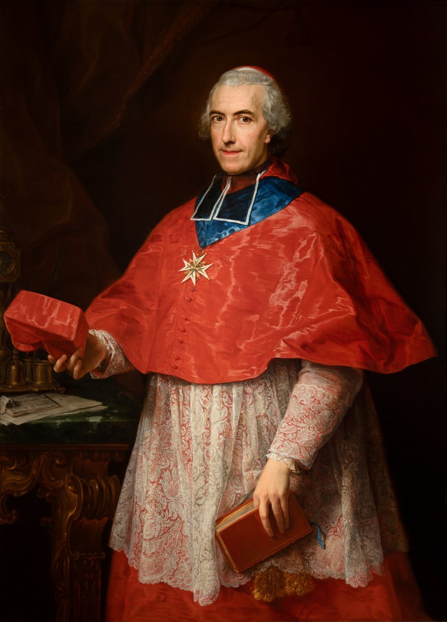 Portret van Kardinaal Jean-François Joseph de Rochechouart door Pompeo Girolamo Batoni