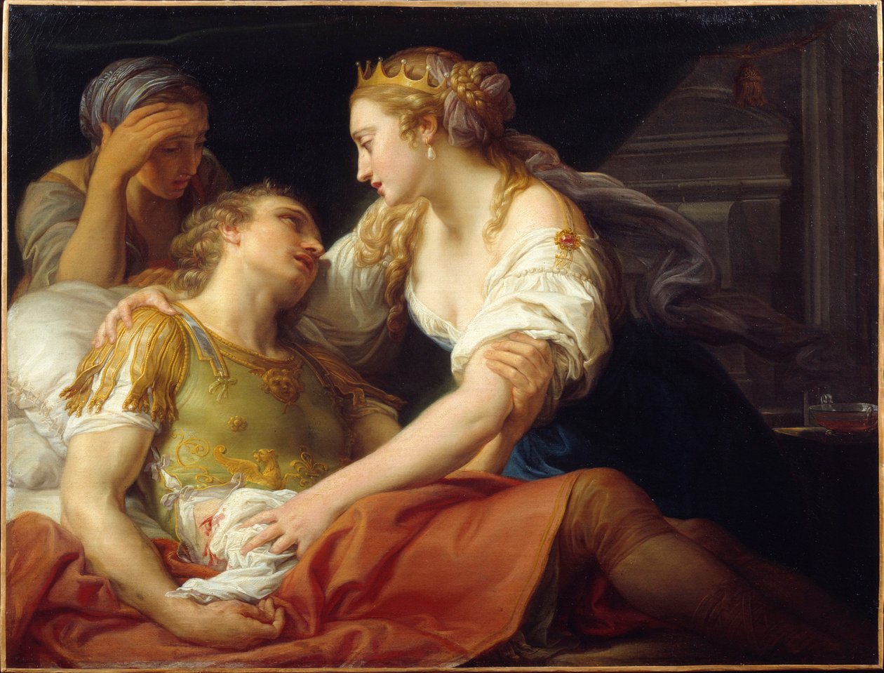De dood van Marcus Antonius in de armen van Cleopatra door Pompeo Girolamo Batoni