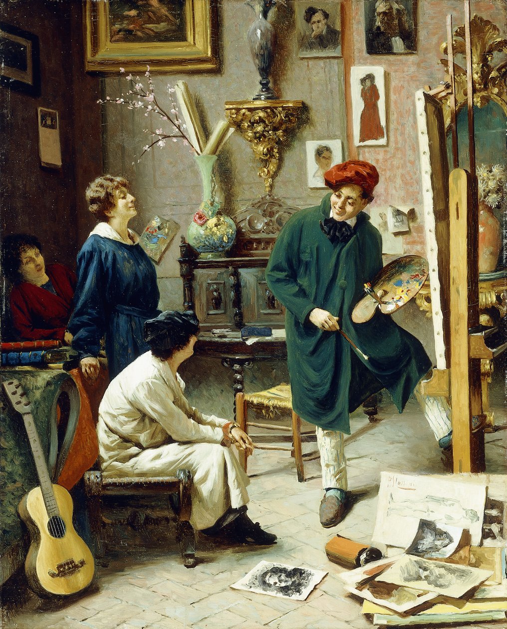 Het atelier van de kunstenaar door Pompeo Massani