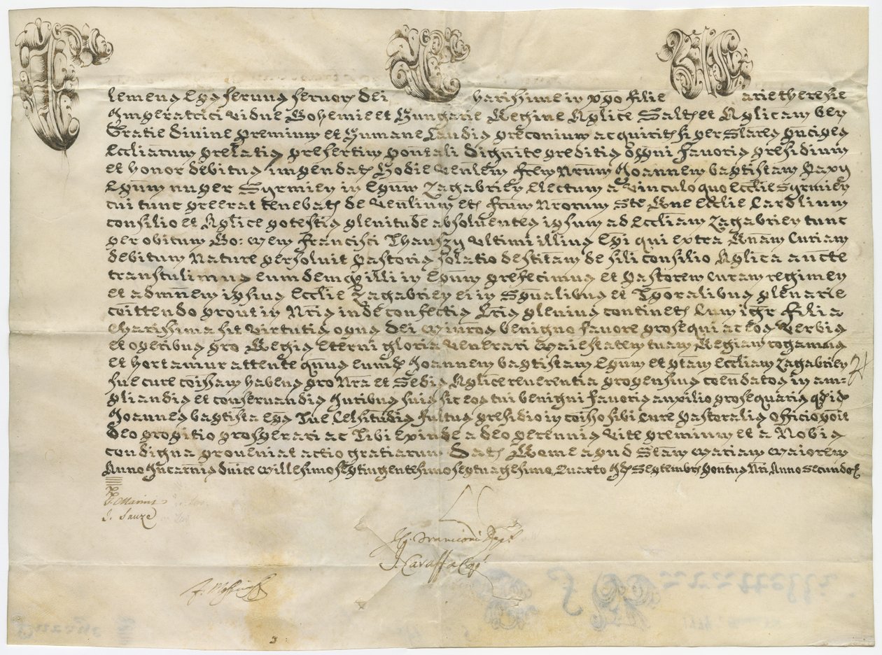 Apostolische brief van paus Clemens XIV aan keizerin Maria Theresia, september 1774 door Pope Clement XIV
