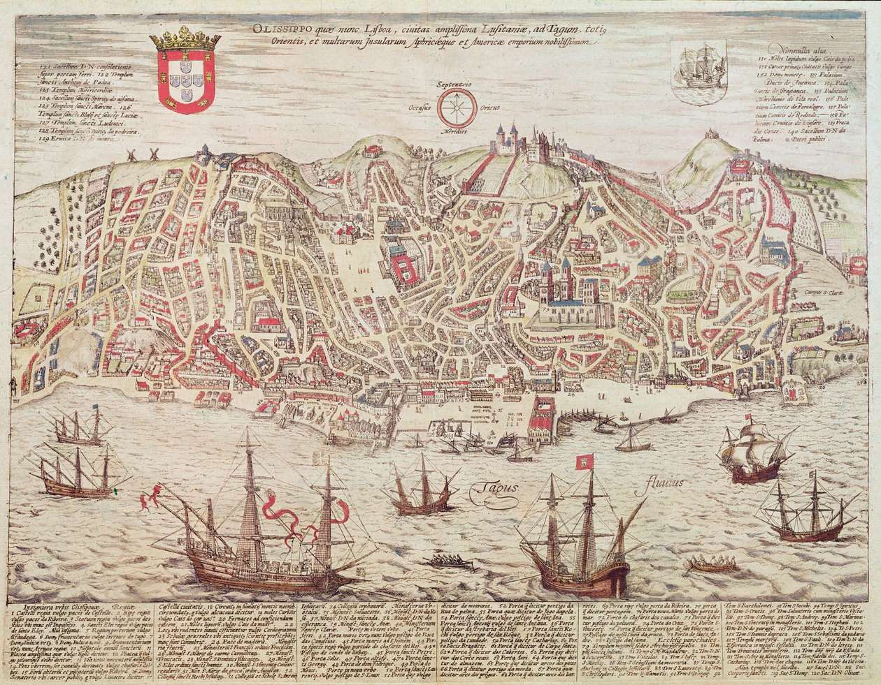 Panorama van Lissabon, 1572 door Portuguese School