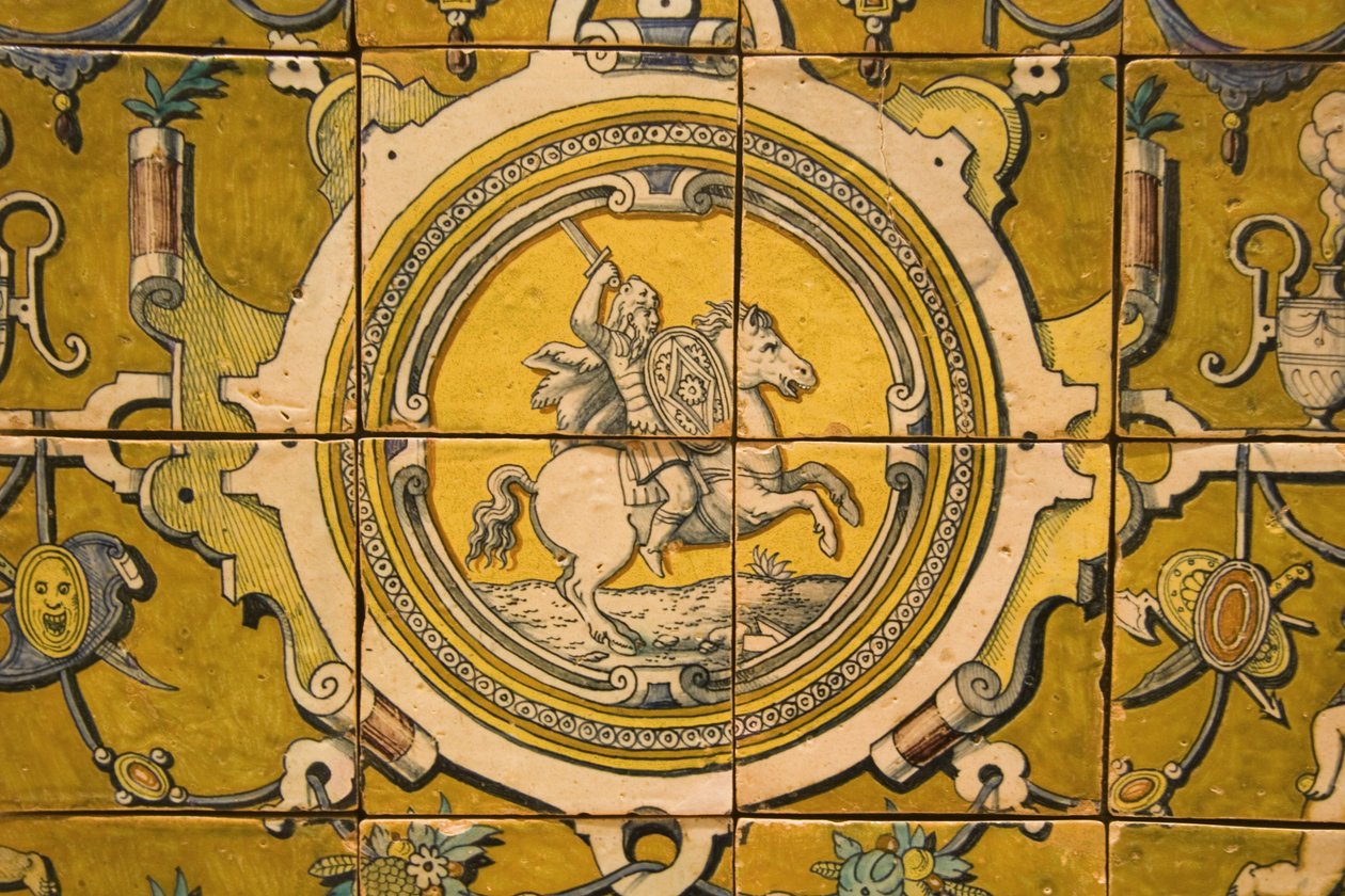 Wapens van Teodosio II (1568-1630) Hertog van Braganza (keramiek) door Portuguese School