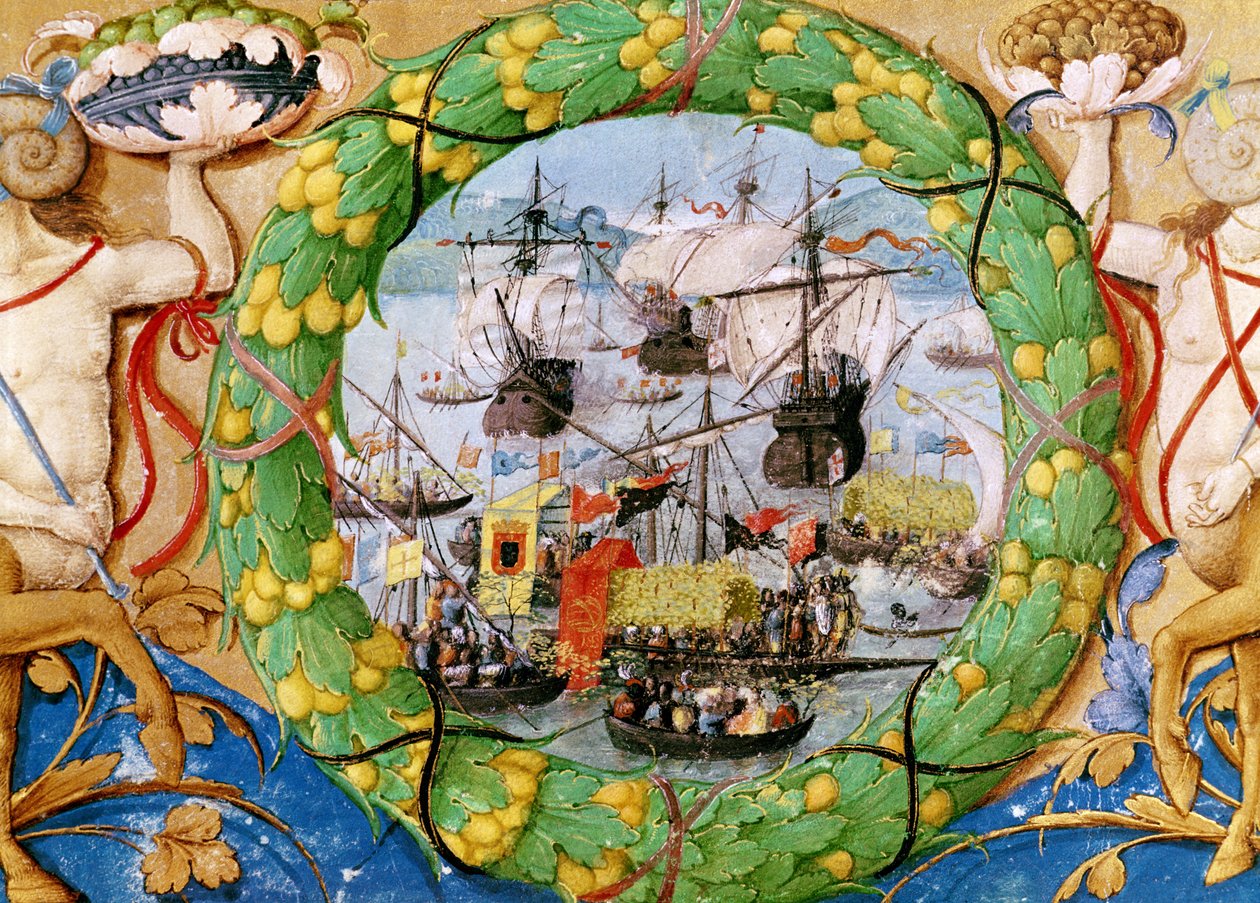 Festival van de Portugese vloot, illustratie uit Lettura Nova door Alem Douro, 1513 door Portuguese School