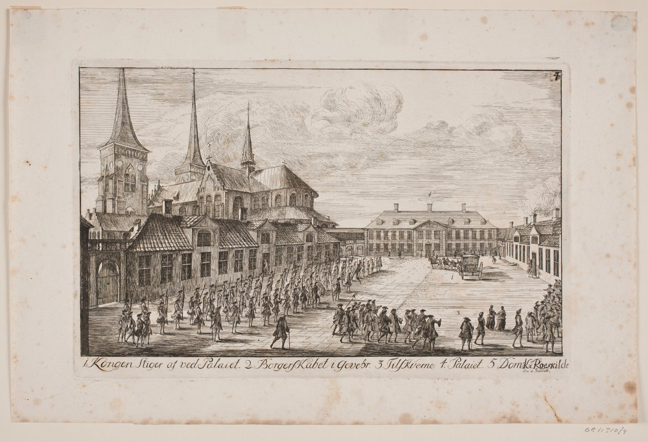 Domplein in Roskilde door Poul Isac Grønvold