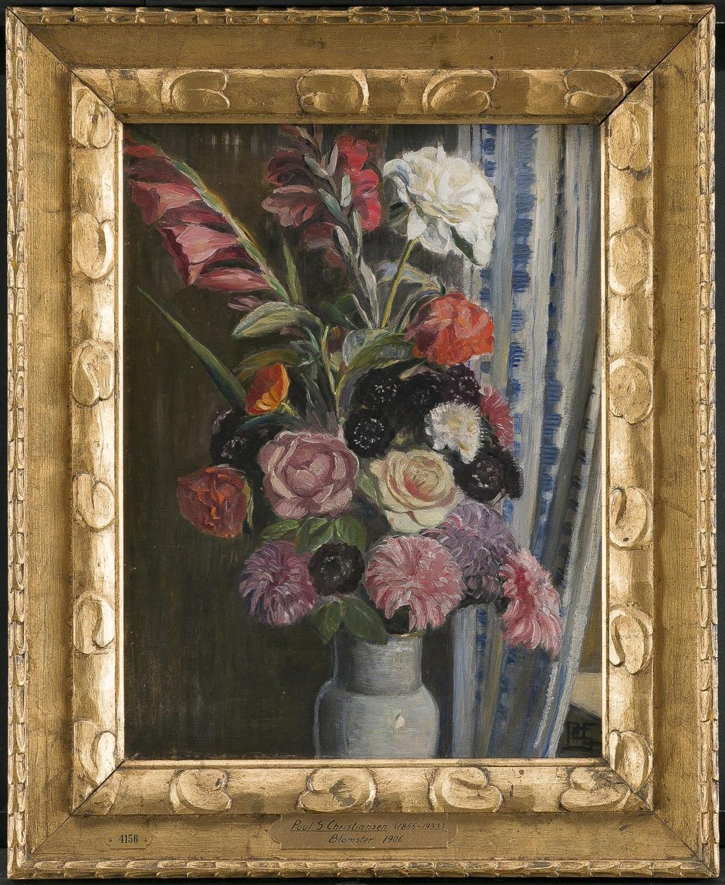 Bloemenschilderij door Poul S. Christiansen