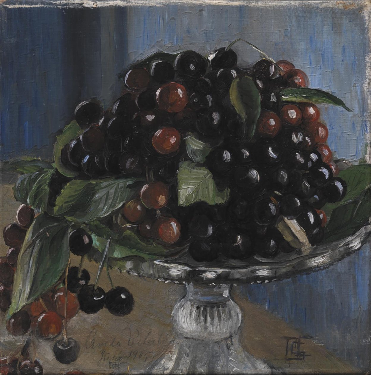 Kersen in een fruitschaal. Civitá d