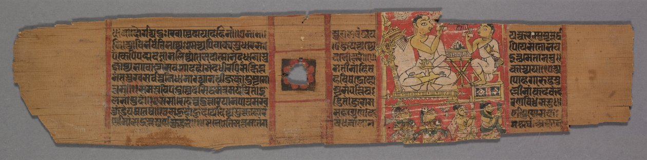 Blad uit een Jain Manuscript: Shalibhadra: Tekst verso, 1279 door Pradyumnasuri