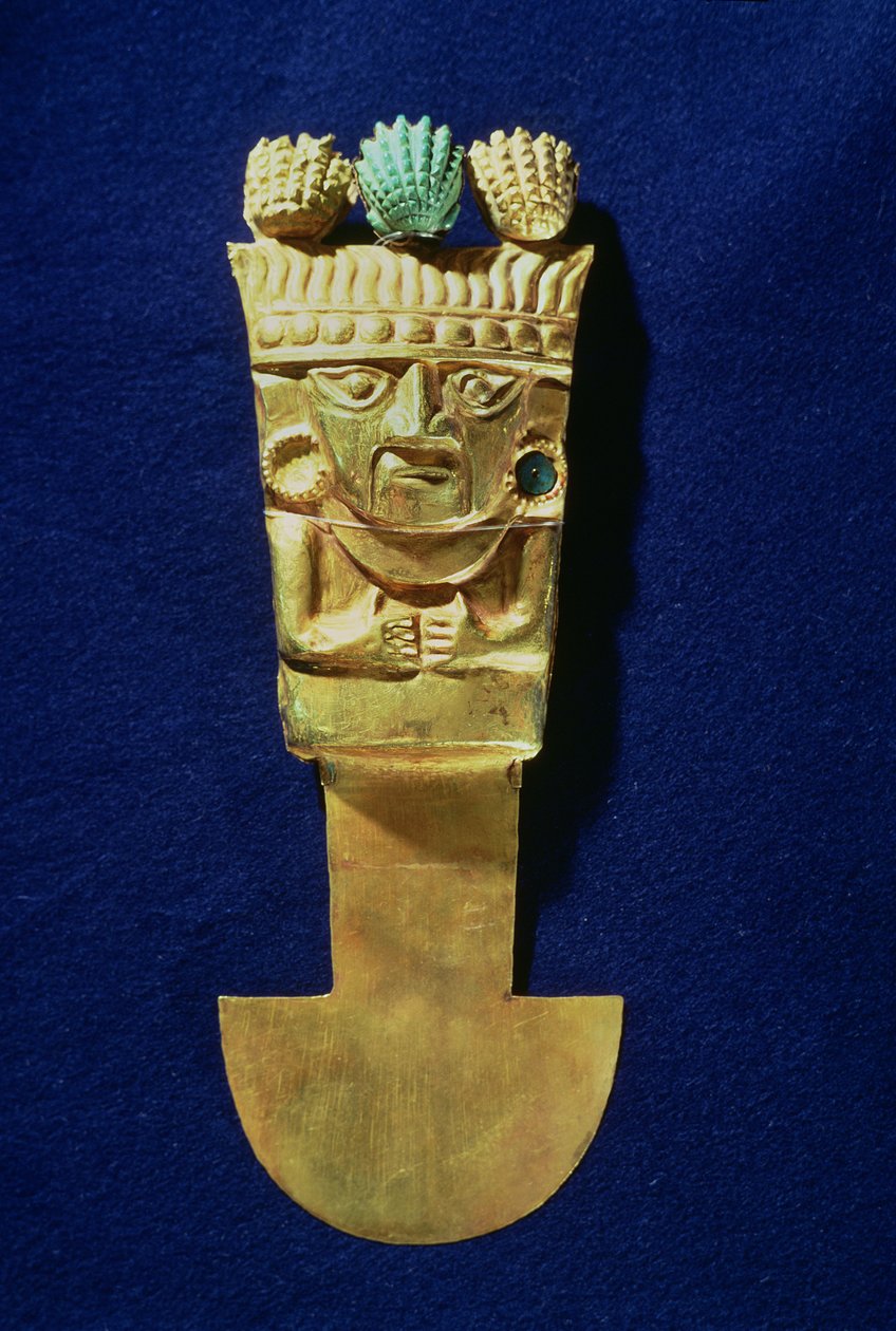 Tumi of ceremoniële mes in de vorm van Naylamp, Chimu door Pre Columbian