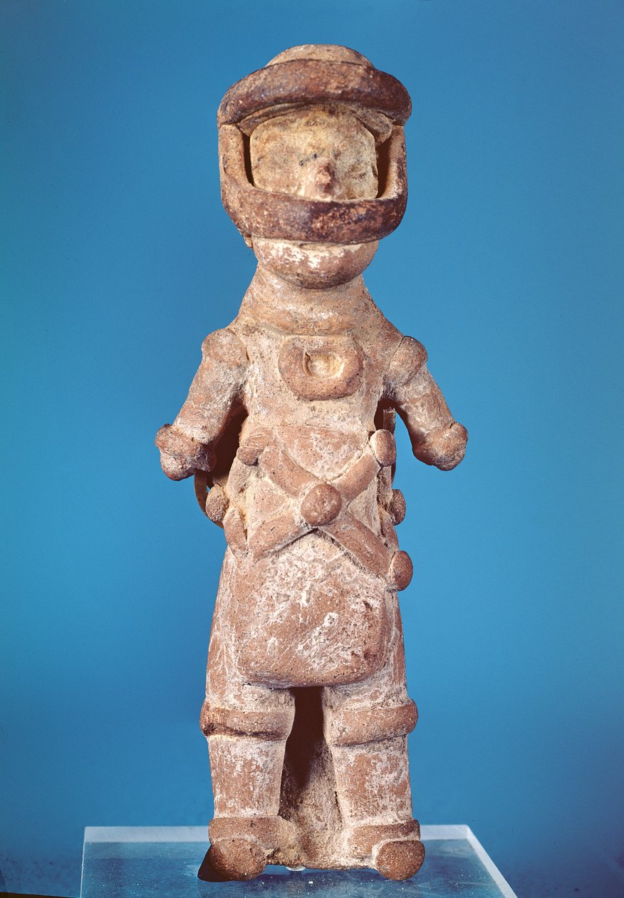 Beeldje van een tlachtli-speler, uit Tlatilco, Pre-Klassieke Periode door Pre Columbian
