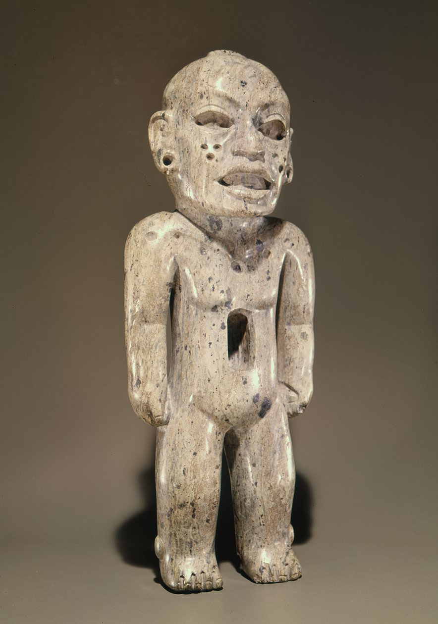Statuette die een staande menselijke figuur voorstelt, Teotihuacan-stijl, uit Puebla, Mexico door Pre Columbian Pre Columbian