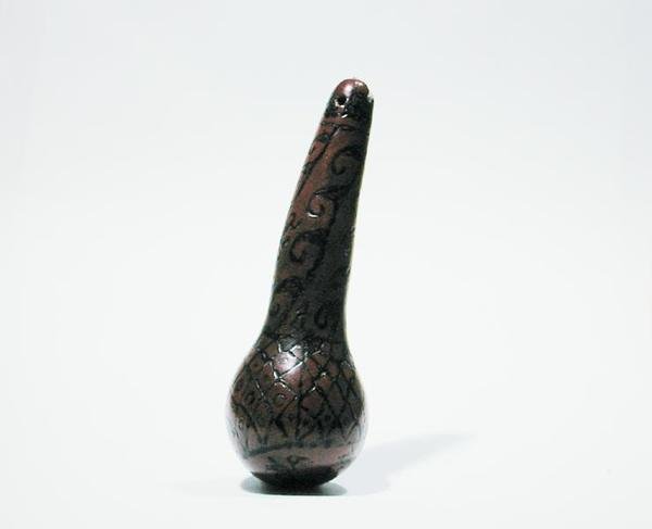 Coca-container met gebrande decoratie, Chancay door Pre Columbian Pre Columbian