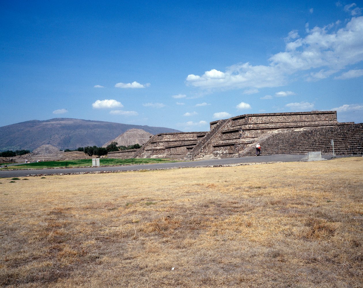 Precolumbiaanse beschaving: uitzicht op de site van Teotihuacan: de tempel (of piramide) van de zon. Mexico door Pre Columbian Pre Columbian