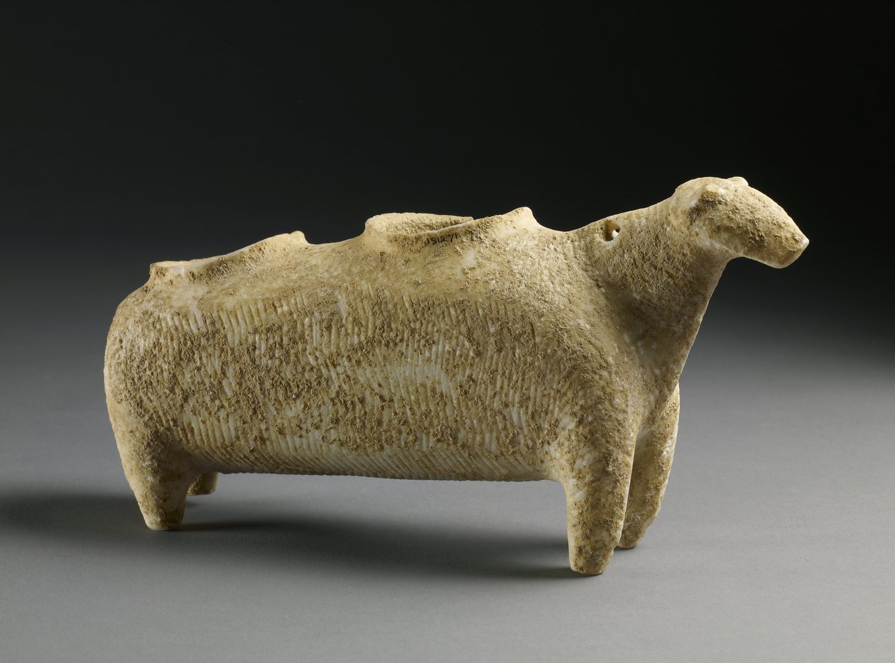 Vaas in de vorm van een schaap, vroege Cycladische periode, c.2500 v.Chr. door Prehistoric