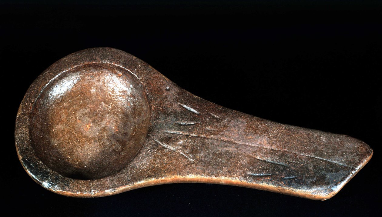 Lamp van de Magdalénien uit Lascaux - Musée des Antiquités de Saint-Germain-en-Laye door Prehistoric Prehistoric