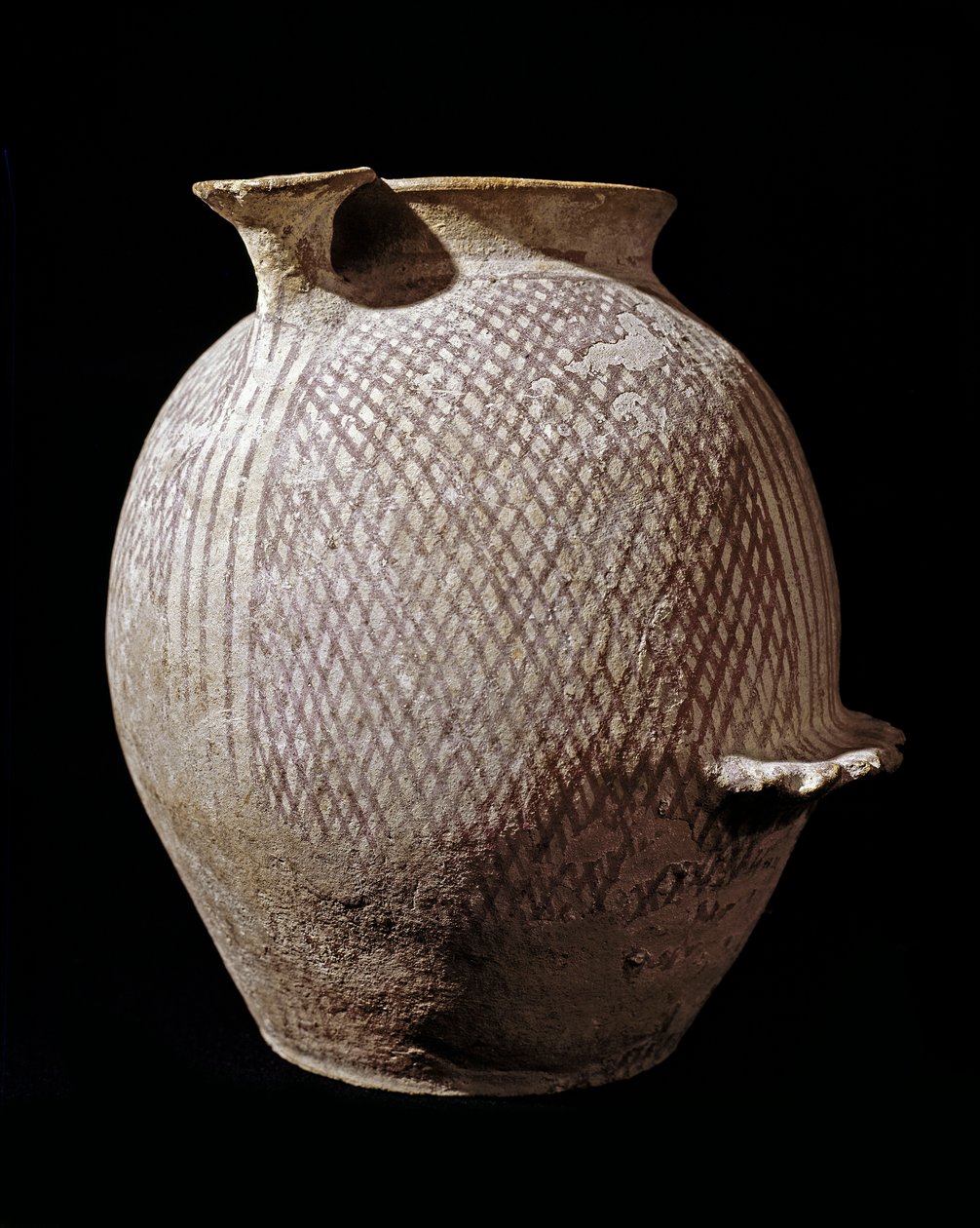 Prehistorie: polychrome keramische vaas uit Jericho. 3000-2100 v.Chr. Amman, Archeologisch Museum, Jordanië door Prehistoric Prehistoric