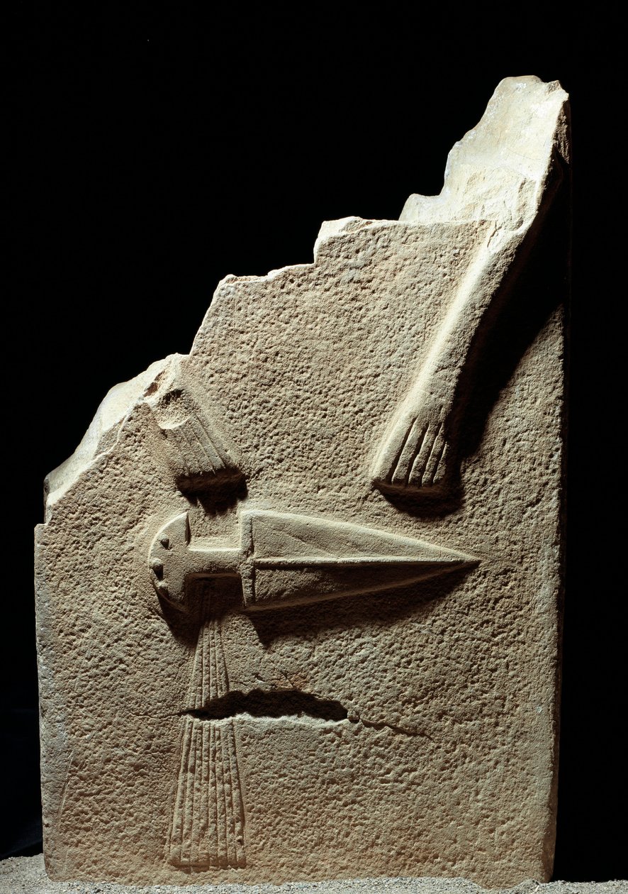 Prehistorische kunst: stele uit de IJzertijd van de site van Lunigiana bij La Spezia, Italië. 1100-800 v.Chr. La Spezia, Museo Comunale della Civilta Lunigiana door Prehistoric Prehistoric