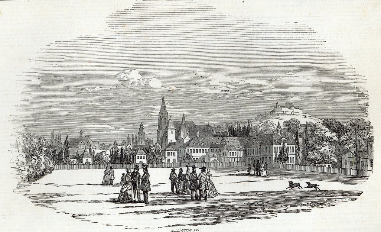 Coburg, gegraveerd door W.J. Linton, uit 