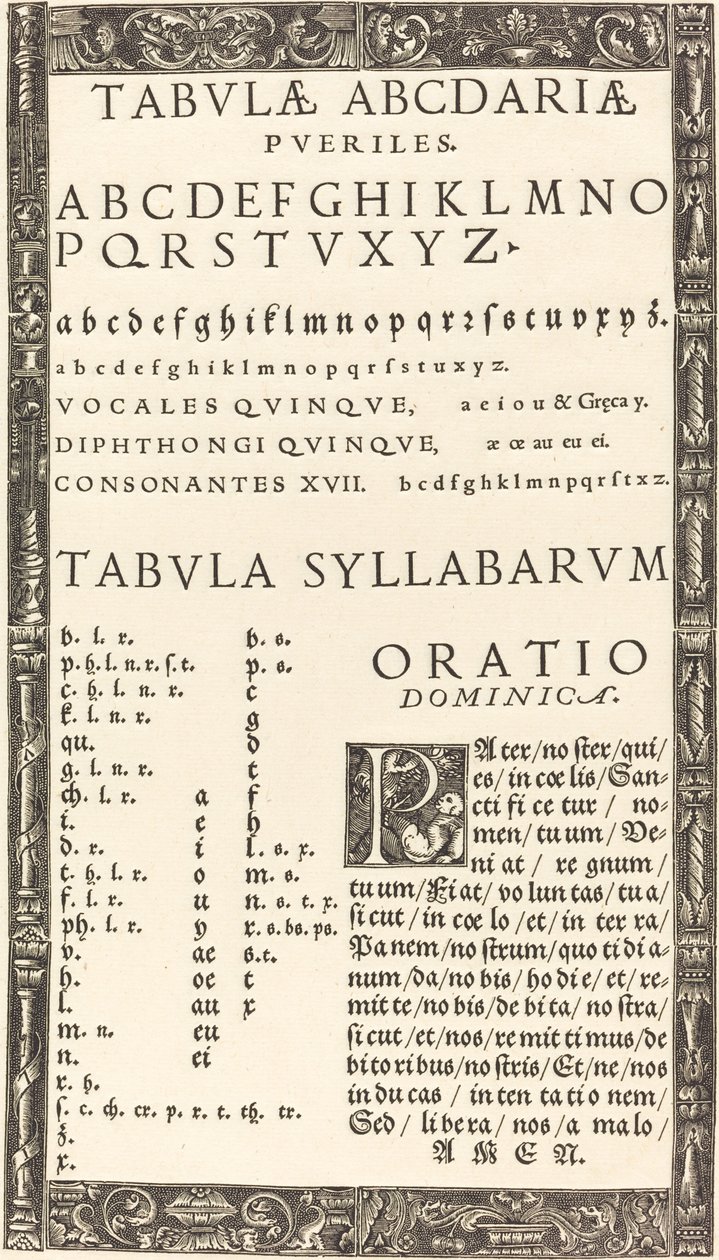 Alfabet voor een Eerste Leerboek door Probably German 16th Century