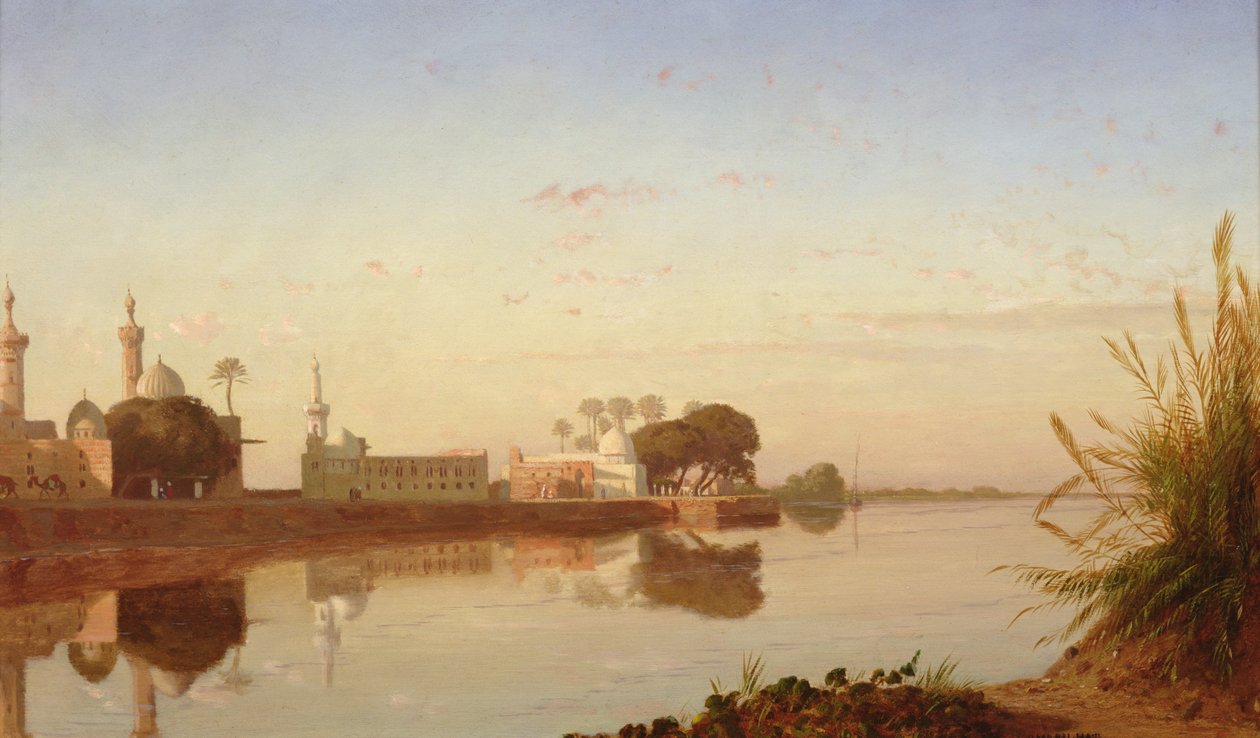 Uitzicht op de Nijl in Neder-Egypte, c.1840 door Prosper Georges Antoine Marilhat