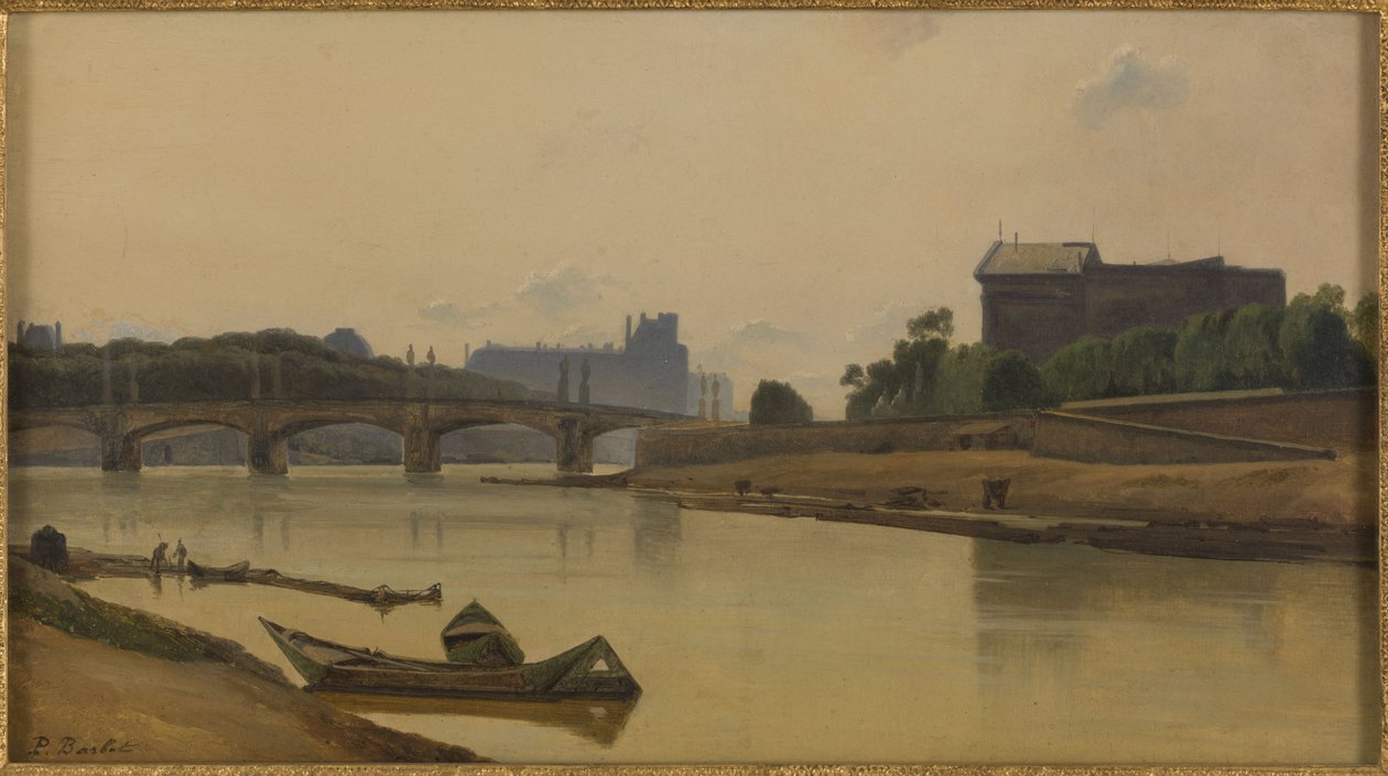 Le pont de la Concorde vu du quai de la Conférence, circa 1830 door Prosper Barbot
