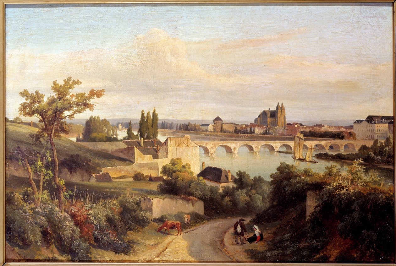 De brug van Tours in 1833 door Prosper Barbot