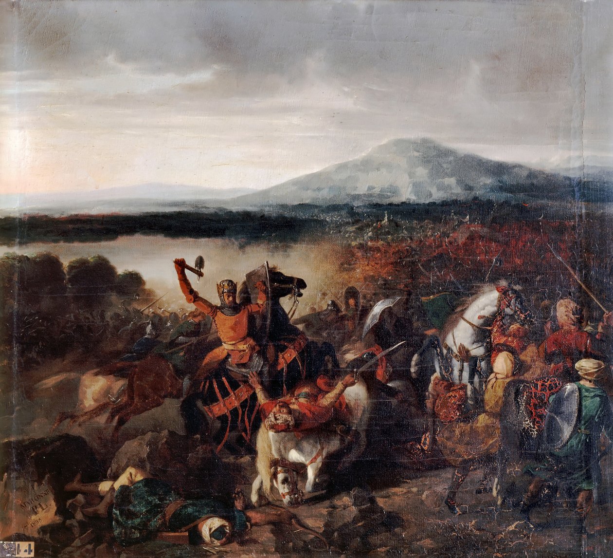 Roger I van Sicilië bij de Slag bij Cerami in 1061 door Prosper Lafaye or Lafait