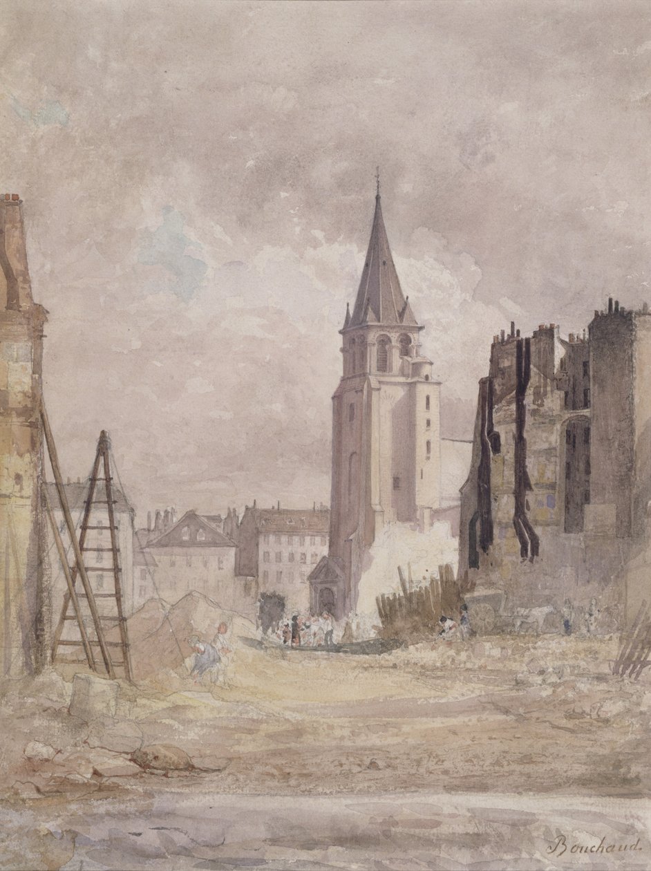 Sloop van Saint-Germain-des-Pres, ca. 1867-68 door Prudent Leon Bouchaud