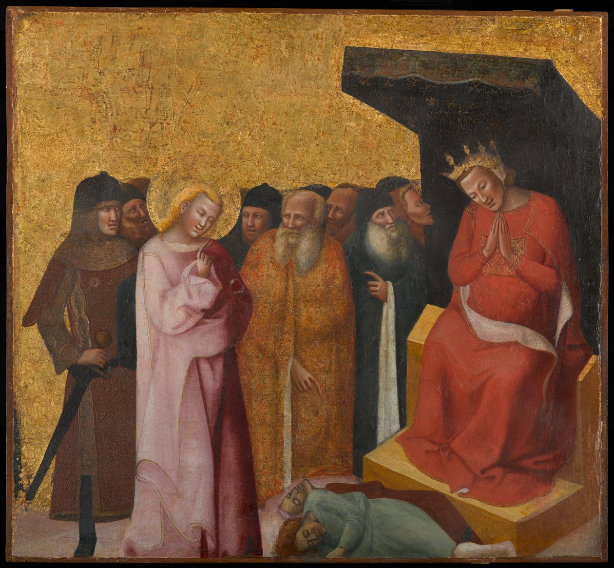 Sint Jan de Evangelist herstelt twee mannen tot leven, circa 1325-1330 door Pseudo Jacopino di Francesco