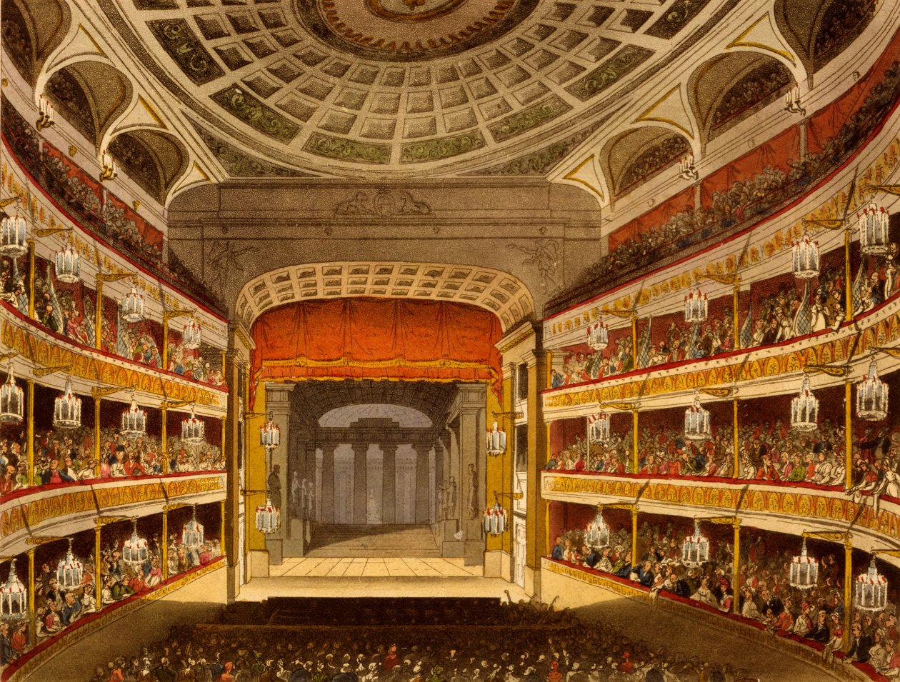 Nieuw Covent Garden Theatre, uit Microcosm of London, 1810 door R Ackermann door Pugin and Rowlandson