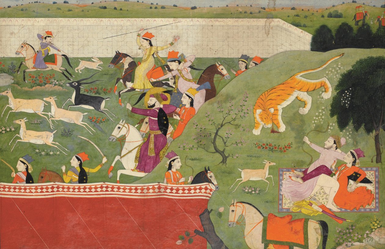 Een illustratie uit de Hamir Hath door Punjab Hills