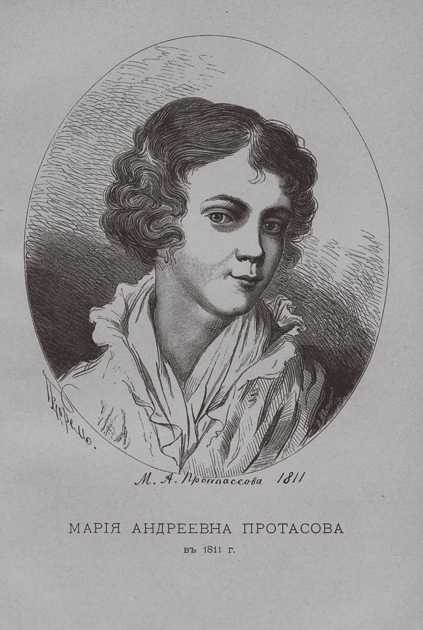 Maria Andreevna Protasova in 1811 door Pyotr Fyodorovich Borel