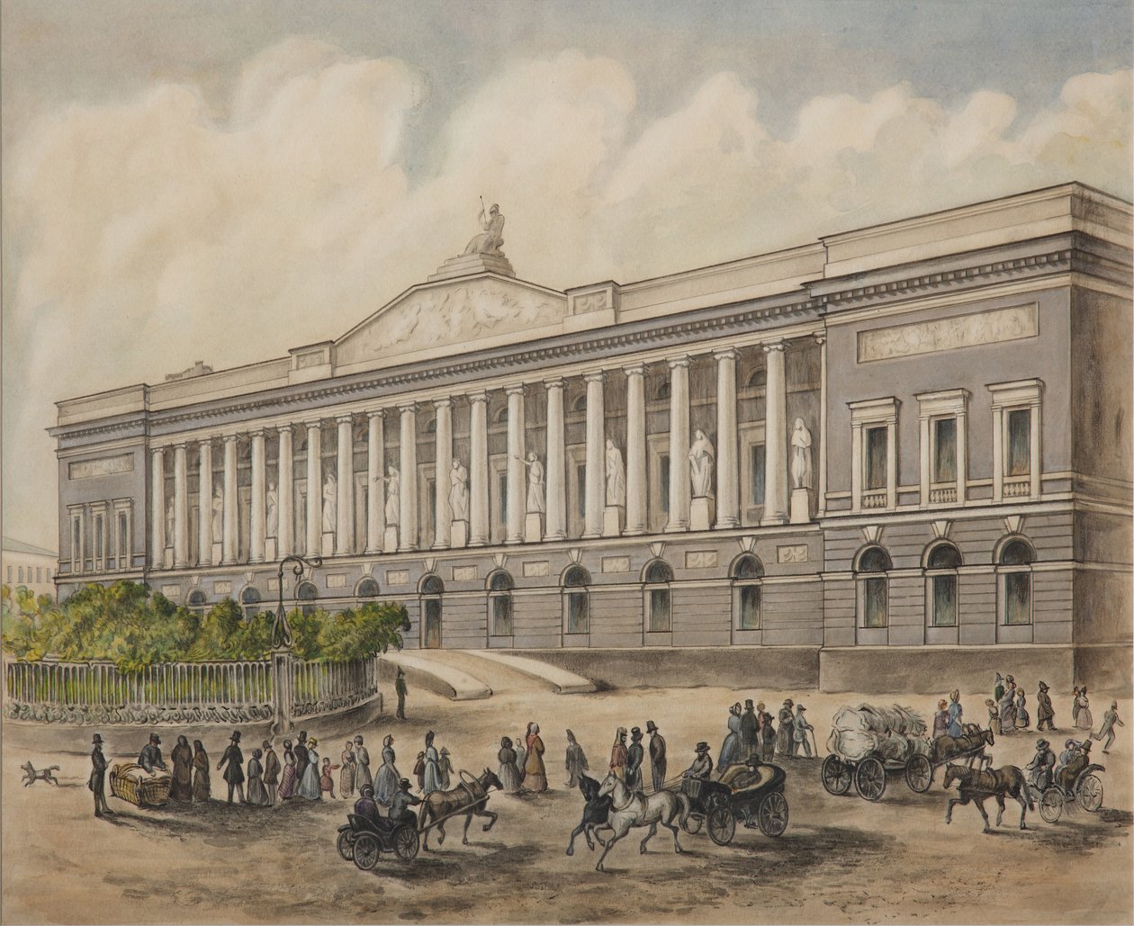De Keizerlijke Openbare Bibliotheek in Sint-Petersburg, 1840s door Pyotr Fyodorovich Borel