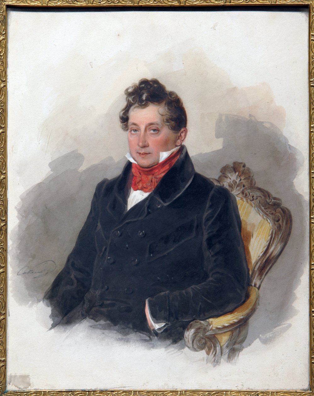 Portret van de decembrist Mikhail Vielgorsky door Pyotr Fyodorovich Sokolov