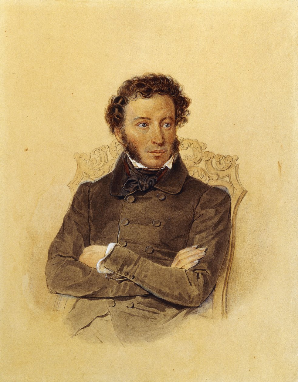 Portret van de dichter Aleksandr Sergejevitsj Poesjkin, c. 1830 door Pyotr Fyodorovich Sokolov