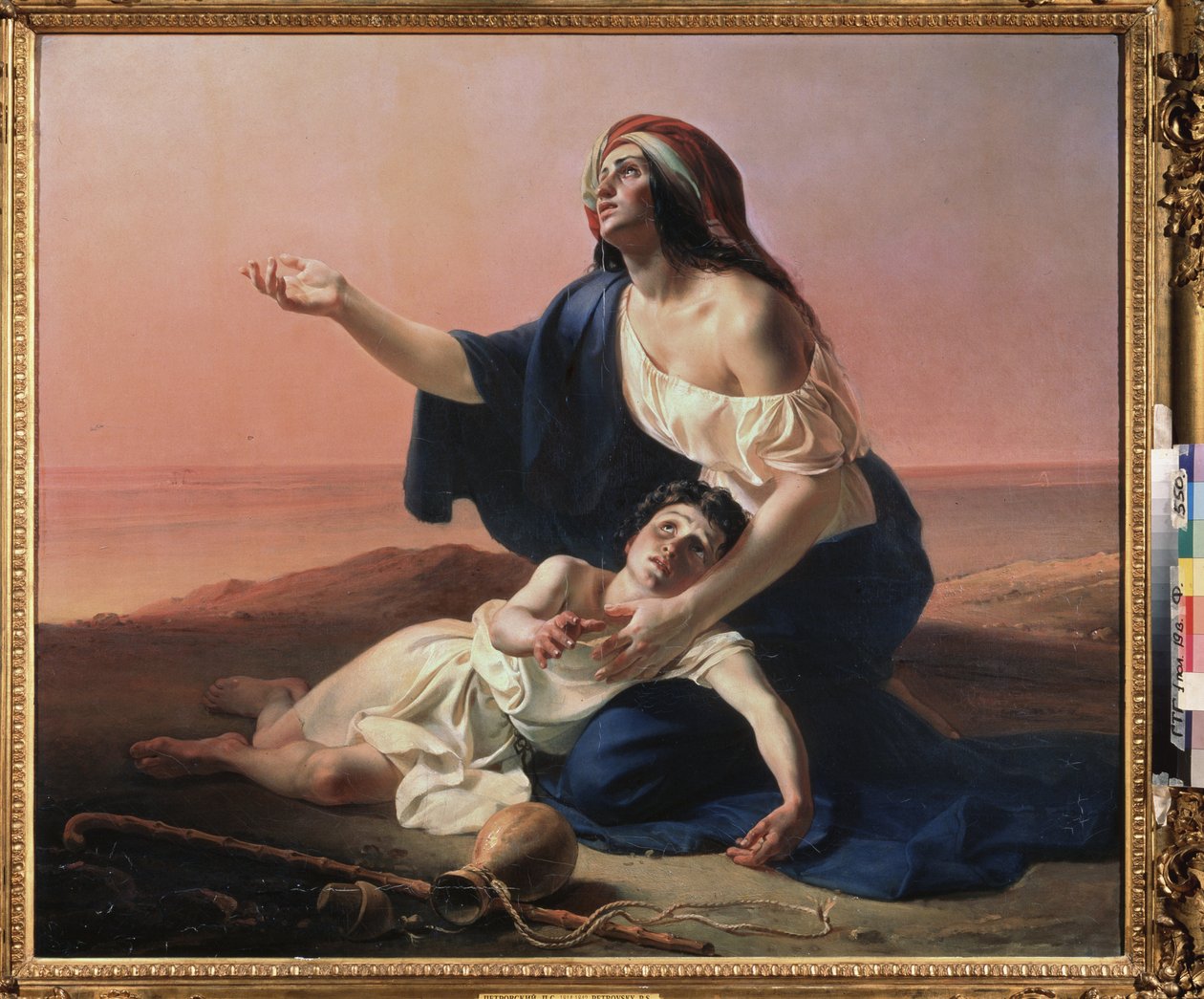 Agar en Ismael in de woestijn. Schilderij van Pyotr Stepanovich Petrovsky door Pyotr Stepanovich Petrovsky