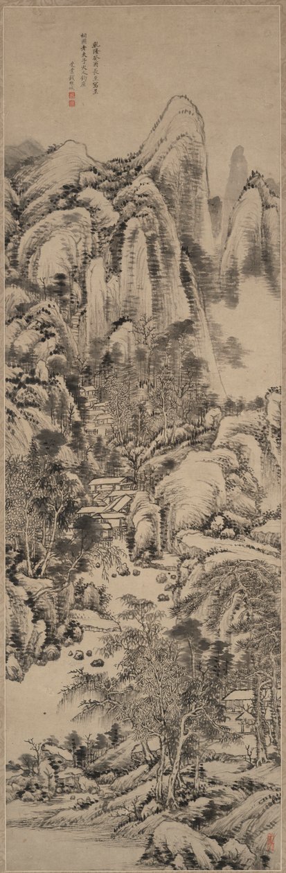 Landschap in de stijl van Huang Gongwang door Qian Weicheng