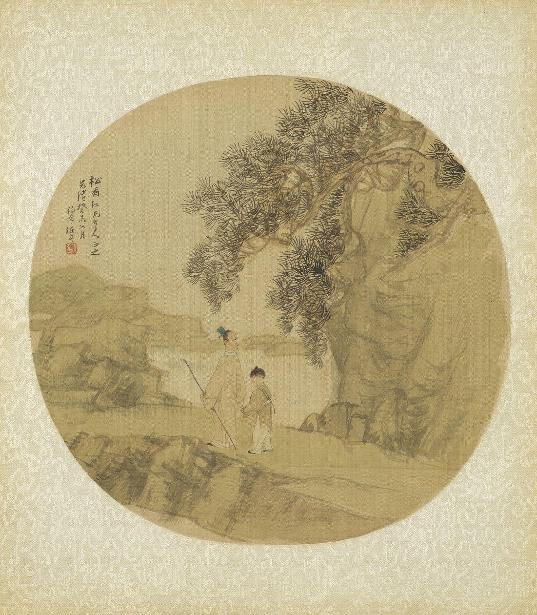 Landschap met Figuren door Qing Dynasty Chinese School