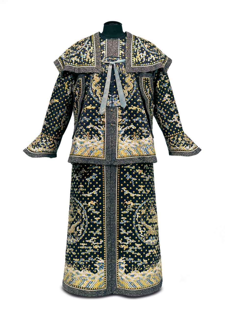 Zeldzaam keizerlijk ceremoniëel uniform van een lijfwacht, Qianlong / Jiaqing periode (1736-1820) door Qing Dynasty Chinese School