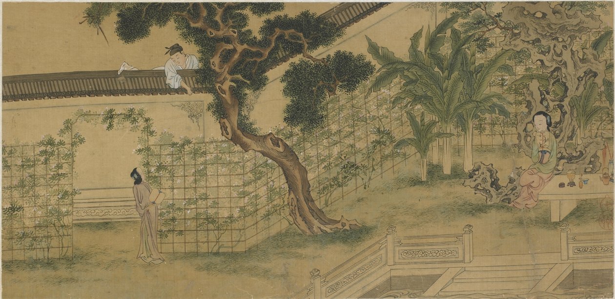 Scènes uit Het Verhaal van de Westelijke Vleugel, 18e-19e eeuw door Qing Dynasty Chinese School