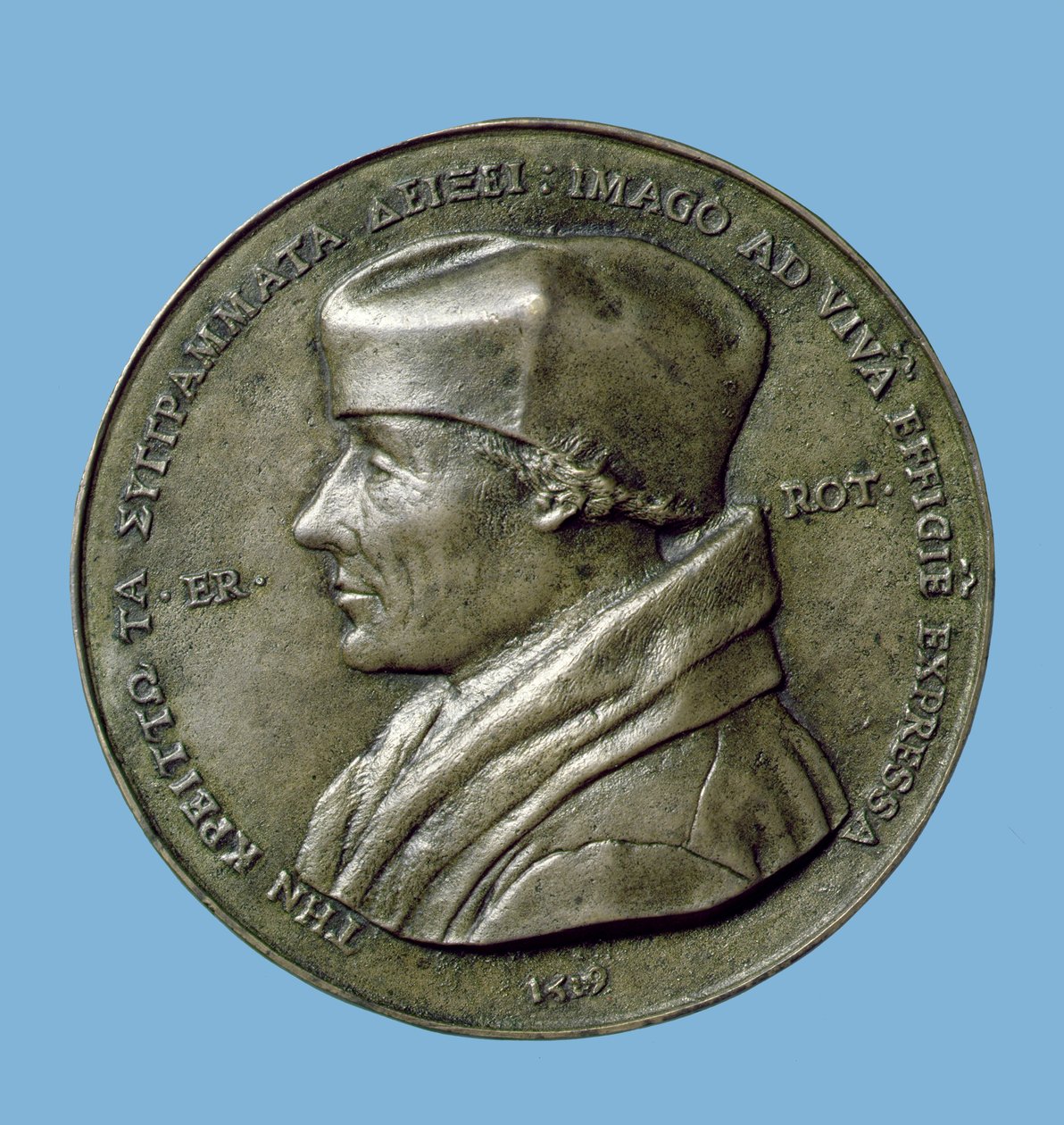 Portretmedaillon van Erasmus, 1519 door Quentin Massys or Metsys