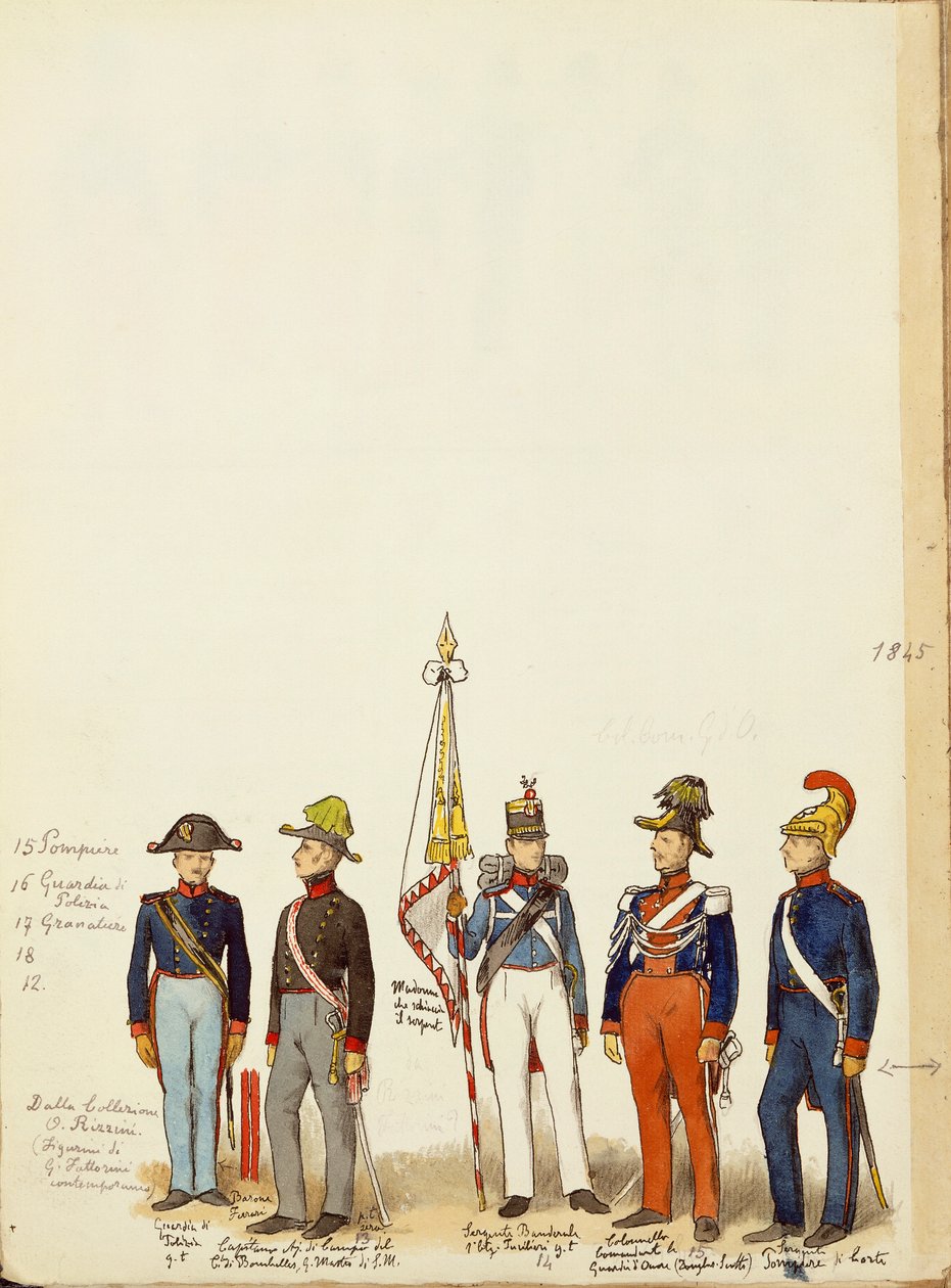 Militaire uniformen, kleurplaat door Quinto Cenni door Quinto Cenni