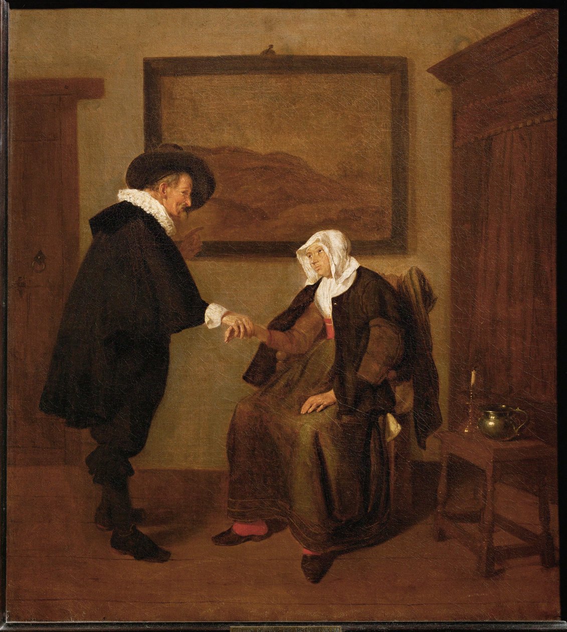 La Consultatie - Het medisch onderzoek ... door Quiringh Gerritsz. van Brekelenkam