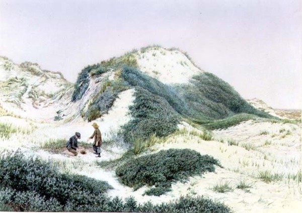 Onder de zandduinen bij Hightown 1885 door R.H. Rutherford