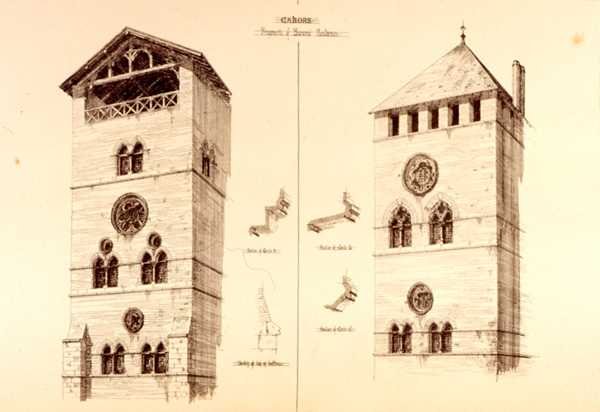 Fragmenten van baroniale residenties, Cahors, Frankrijk, uit 